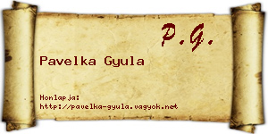 Pavelka Gyula névjegykártya
